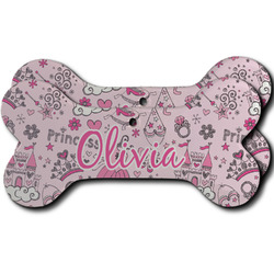 Princess Ceramic Dog Ornament - Front & Back w/ Name and Initial