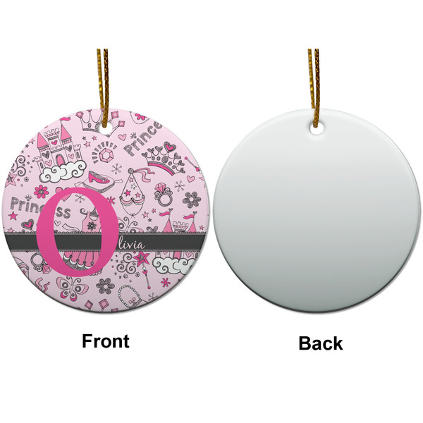 Princess Ceramic Flat Ornament - Circle Front & Back (APPROVAL)
