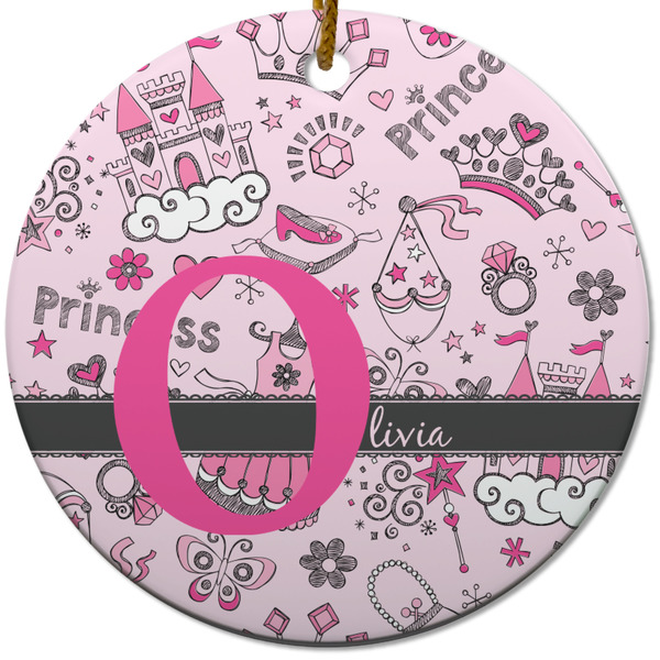 Princess Ceramic Flat Ornament - Circle (Front)