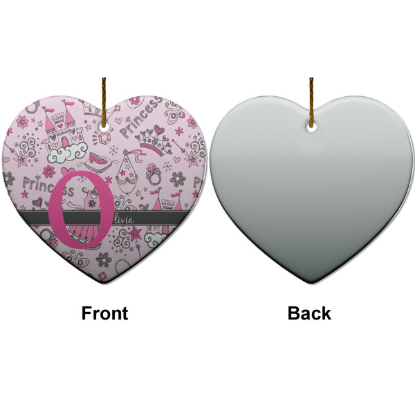 Princess Ceramic Flat Ornament - Heart Front & Back (APPROVAL)