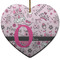 Princess Heart Ceramic Ornament w/ Name and Initial