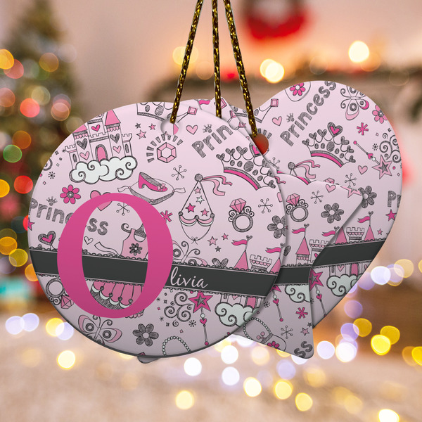Custom Princess Ceramic Ornament w/ Name and Initial