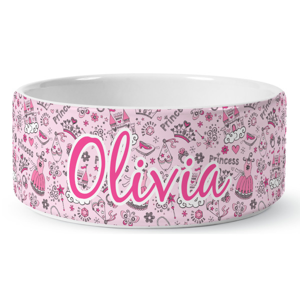 Custom Princess Ceramic Dog Bowl - Large (Personalized)