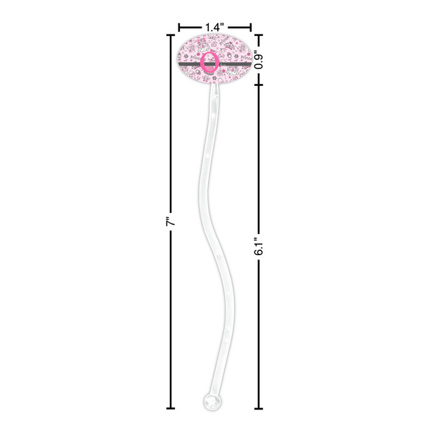 Princess Clear Plastic 7" Stir Stick - Oval - Dimensions