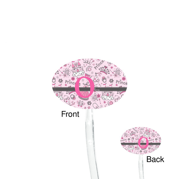 Princess Clear Plastic 7" Stir Stick - Oval - Front & Back