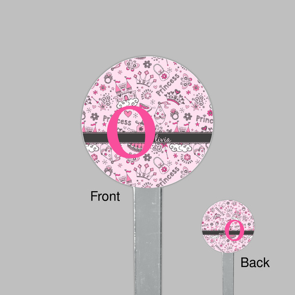 Princess Clear Plastic 7" Stir Stick - Round - Front & Back