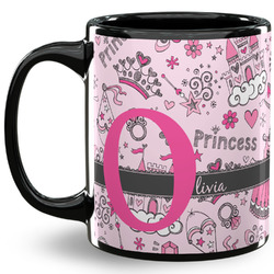 Princess 11 Oz Coffee Mug - Black (Personalized)