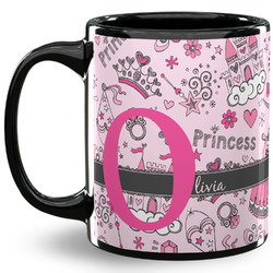 Princess 11 Oz Coffee Mug - Black (Personalized)