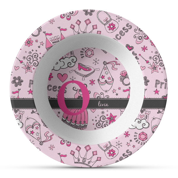 Custom Princess Plastic Bowl - Microwave Safe - Composite Polymer (Personalized)