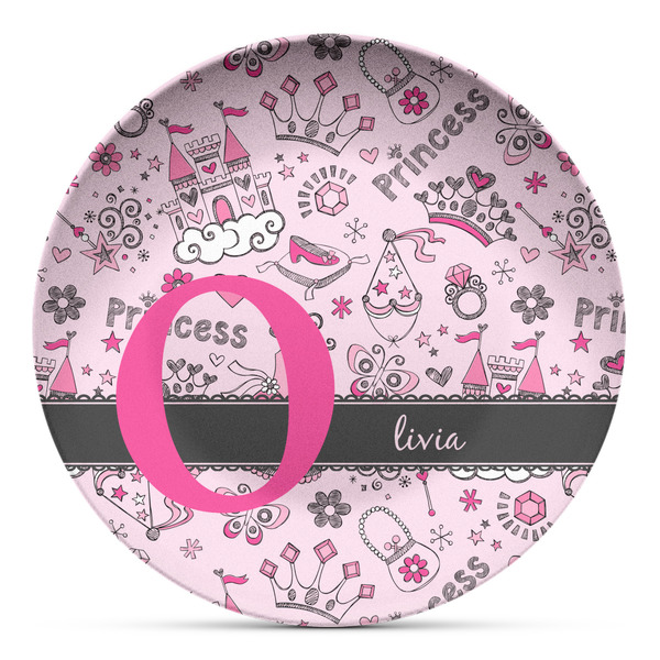 Custom Princess Microwave Safe Plastic Plate - Composite Polymer (Personalized)