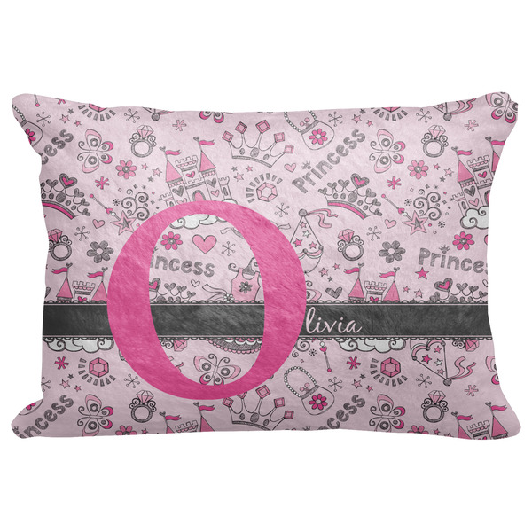 Custom Princess Decorative Baby Pillowcase - 16"x12" w/ Name and Initial