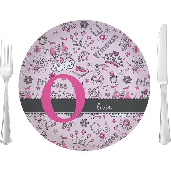 Custom Princess 10" Glass Lunch / Dinner Plates - Single or Set (Personalized)
