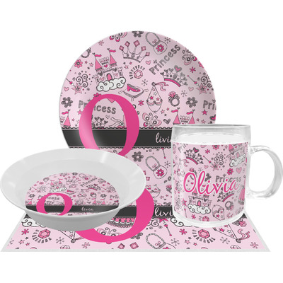 Princess Dinner Set - Single 4 Pc Setting w/ Name and Initial