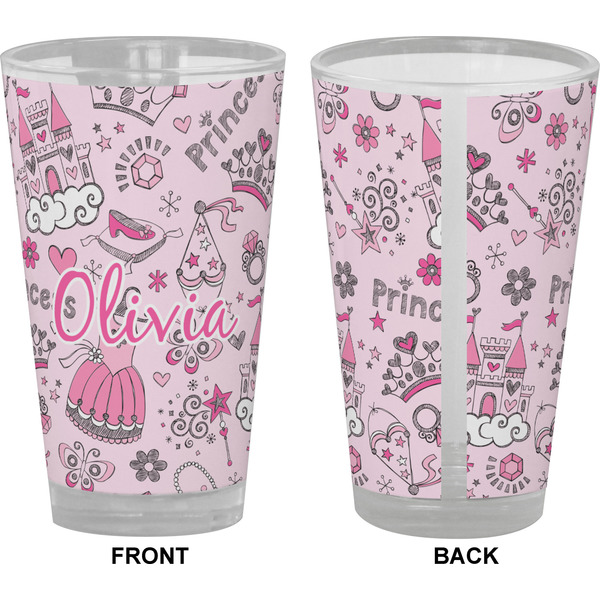 Princess Pint Glass - Full Color - Front & Back Views