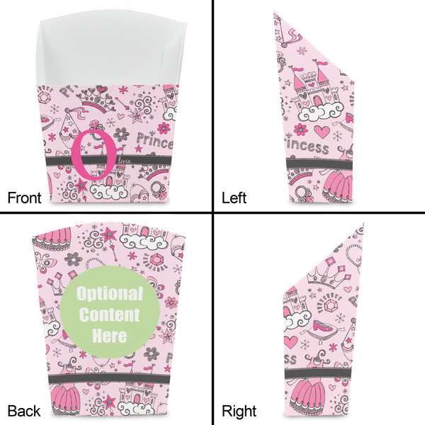 Princess French Fry Favor Box - Front & Back View