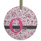 Princess Flat Glass Ornament - Round w/ Name and Initial