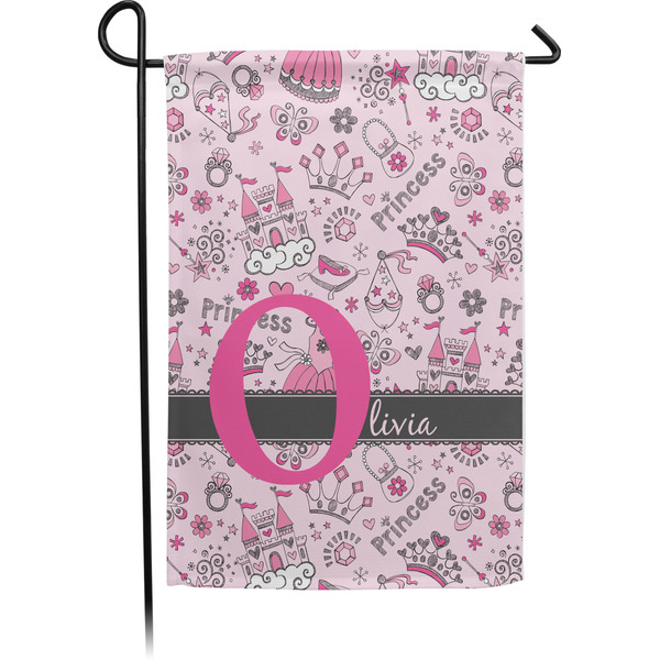 Custom Princess Small Garden Flag - Single Sided w/ Name and Initial