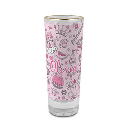 Princess 2 oz Shot Glass - Glass with Gold Rim (Personalized)