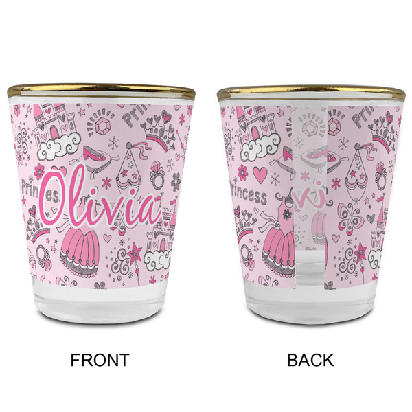 Princess Glass Shot Glass - with gold rim - APPROVAL