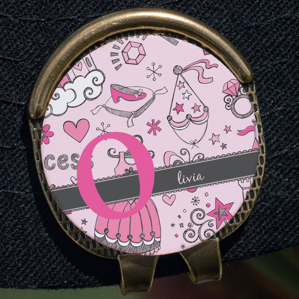 Princess Golf Ball Marker Hat Clip - Gold - Close Up