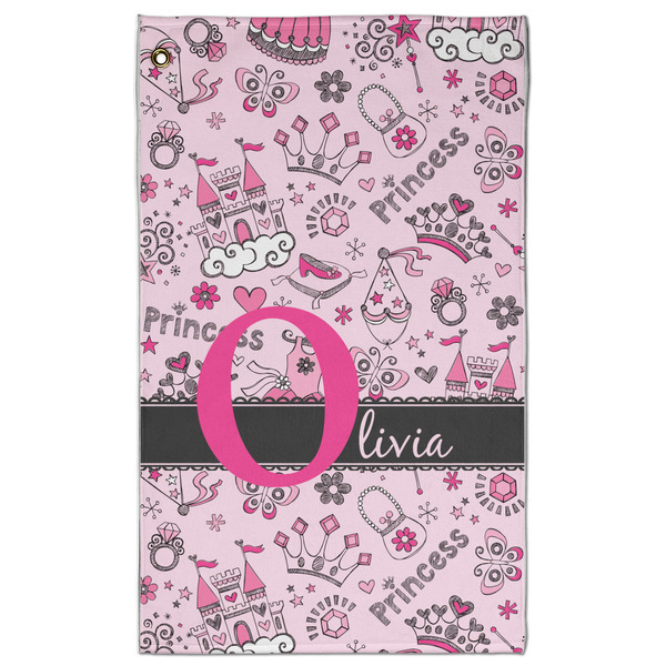 Custom Princess Golf Towel - Poly-Cotton Blend - Large w/ Name and Initial