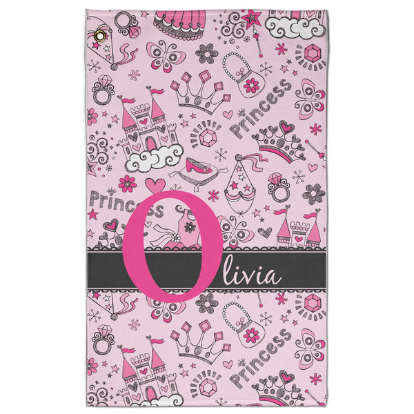 Custom Princess Golf Towel - Poly-Cotton Blend - Large w/ Name and Initial