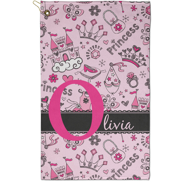 Custom Princess Golf Towel - Poly-Cotton Blend - Small w/ Name and Initial