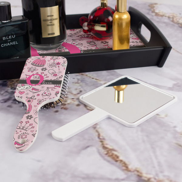 Princess Hair Brush - With Hand Mirror