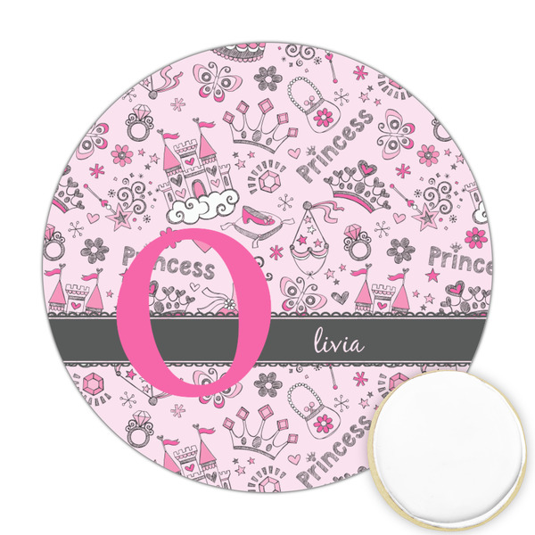 Custom Princess Printed Cookie Topper - Round (Personalized)