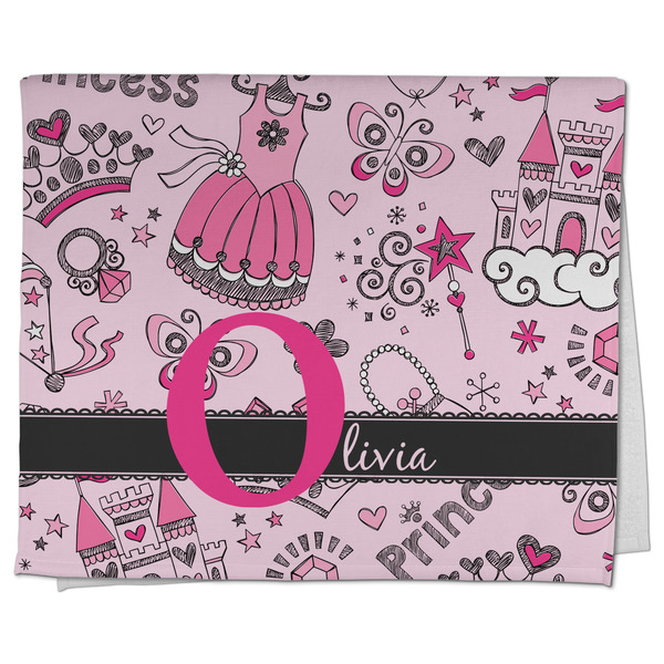 Custom Princess Kitchen Towel - Poly Cotton w/ Name and Initial
