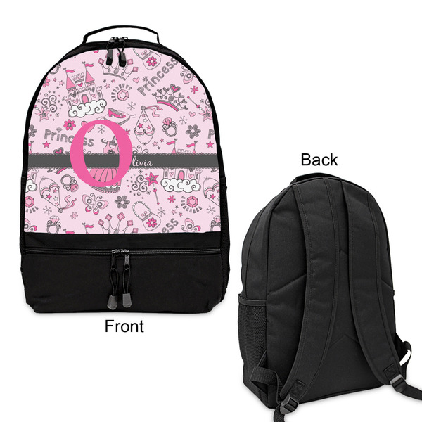 Princess Large Backpack - Black - Front & Back View