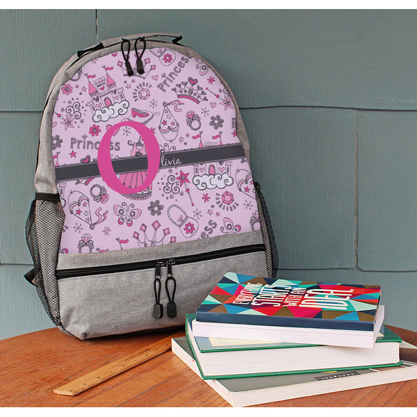 Princess Large Backpack - Gray - On Desk