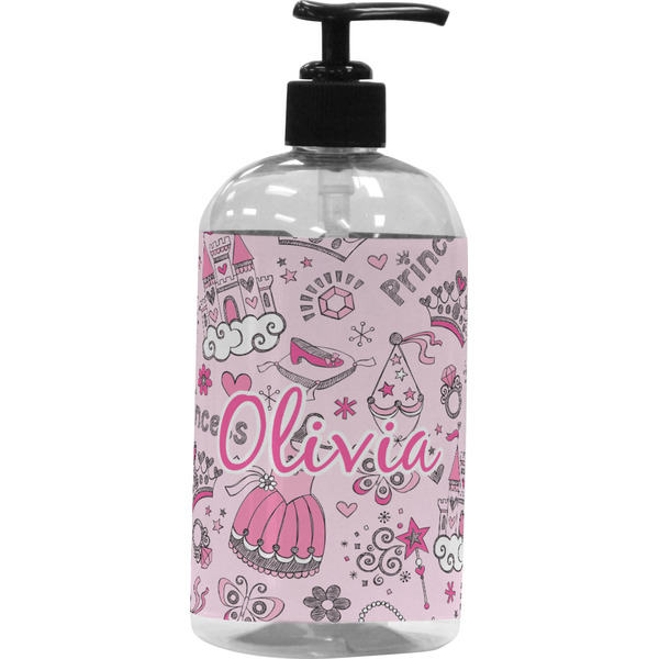 Custom Princess Plastic Soap / Lotion Dispenser (16 oz - Large - Black) (Personalized)
