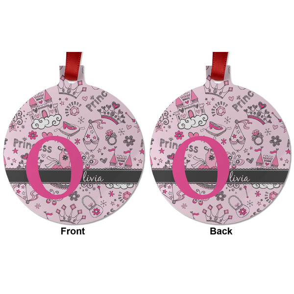 Princess Metal Ball Ornament - Front and Back
