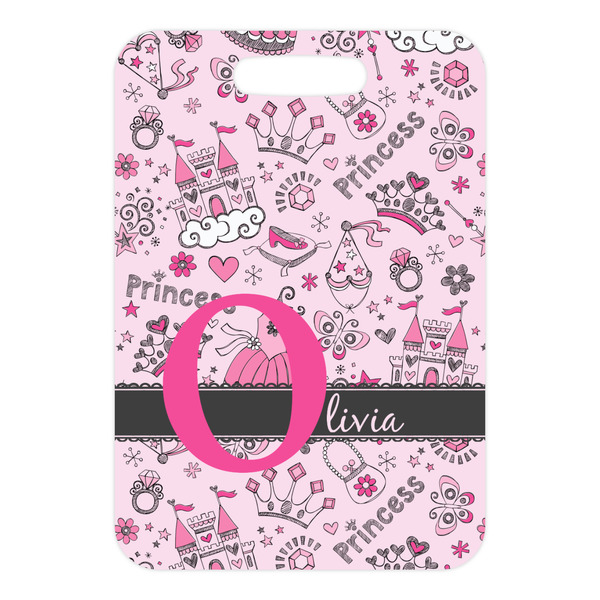 Princess Metal Luggage Tag - Front Without Strap