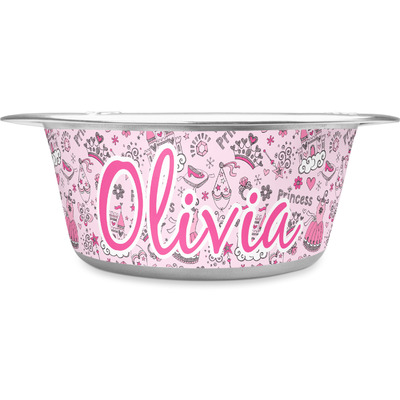 Custom Princess Stainless Steel Dog Bowl (Personalized)