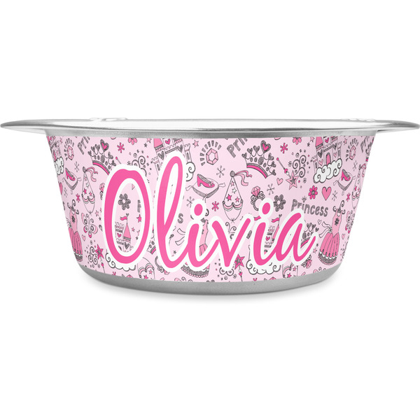 Custom Princess Stainless Steel Dog Bowl - Large (Personalized)