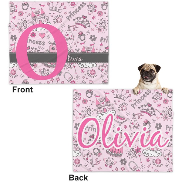 Princess Microfleece Dog Blanket - Large- Front & Back