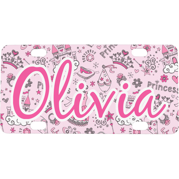 Custom Princess Mini / Bicycle License Plate (4 Holes) (Personalized)