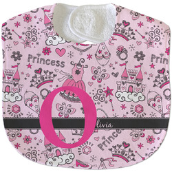 Princess Velour Baby Bib w/ Name and Initial