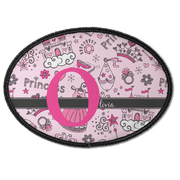 Custom Princess Iron On Oval Patch w/ Name and Initial