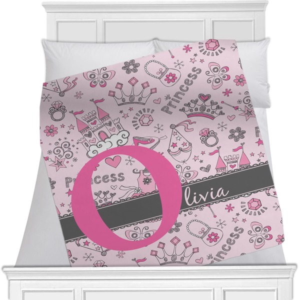 Custom Princess Minky Blanket - Toddler / Throw - 60"x50" - Double Sided (Personalized)