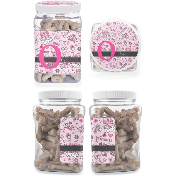 Princess Pet Treat Jar - Multiple Angles