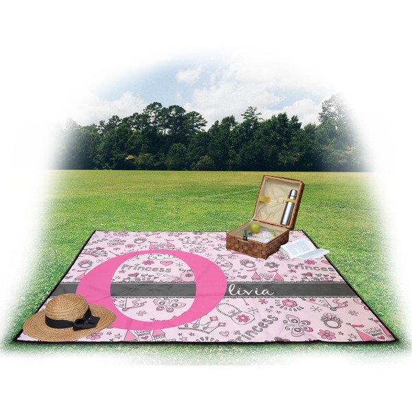 Princess Picnic Blanket - with Basket Hat and Book - in Use