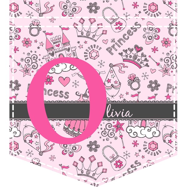 Custom Princess Iron On Faux Pocket (Personalized)