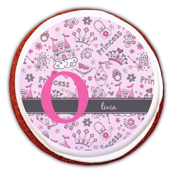 Princess Printed Icing Circle - Large - On Cookie