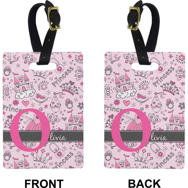 Princess Rectangle Luggage Tag (Front + Back)