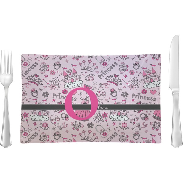 Custom Princess Glass Rectangular Lunch / Dinner Plate (Personalized)