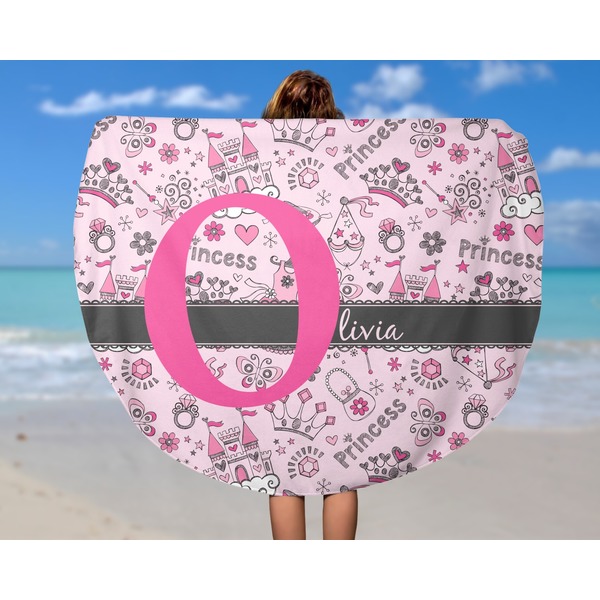 Princess Round Beach Towel - In Use