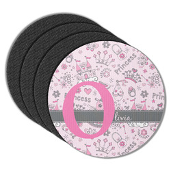 Princess Round Rubber Backed Coasters - Set of 4 (Personalized)